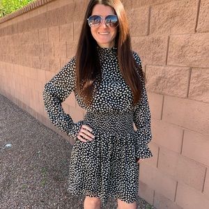 Beautiful leopard print mock neck dress